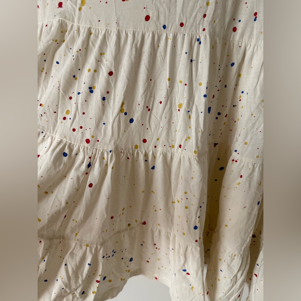 Sol Angeles Essential Tiered Tank Dress 100% Cotton Paint Splatter - Picture 3 of 7